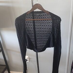 Express Black Open-Knit Shrug